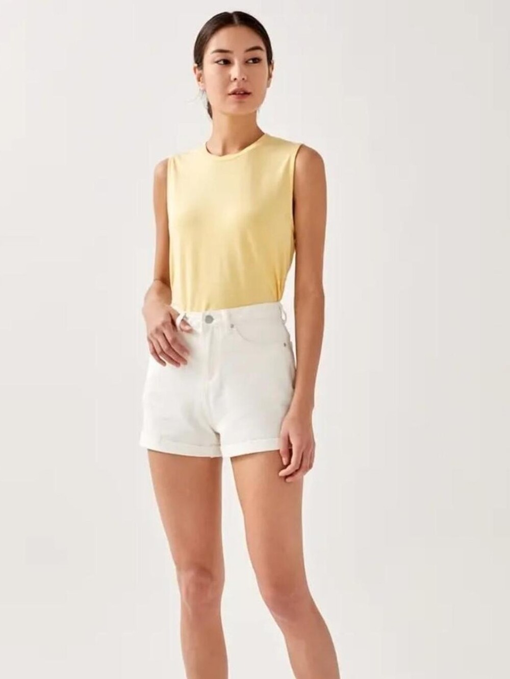 Love Bonito Reign Crew Neck Tank Top in Daffodil, XS